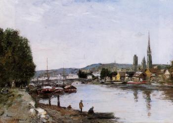 尤金 佈丹 Rouen, View from the Queen's Way 尤金 佈丹 Rouen, View from the Queen's Way